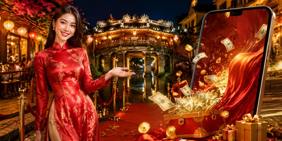 Người phụ nữ mặc áo dài Hội An thư thái bên bờ sông – hình ảnh cân bằng cuộc sống